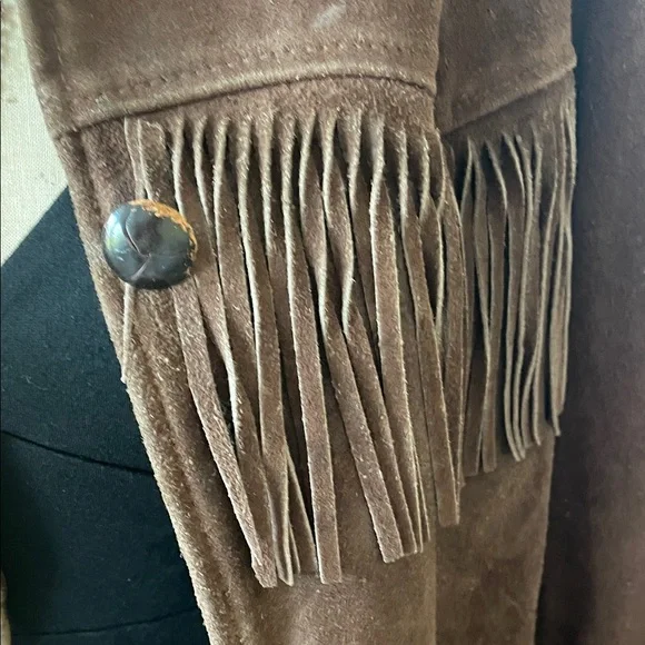 Vintage Suede Leather Fringe Jacket - Picture 4 of 6